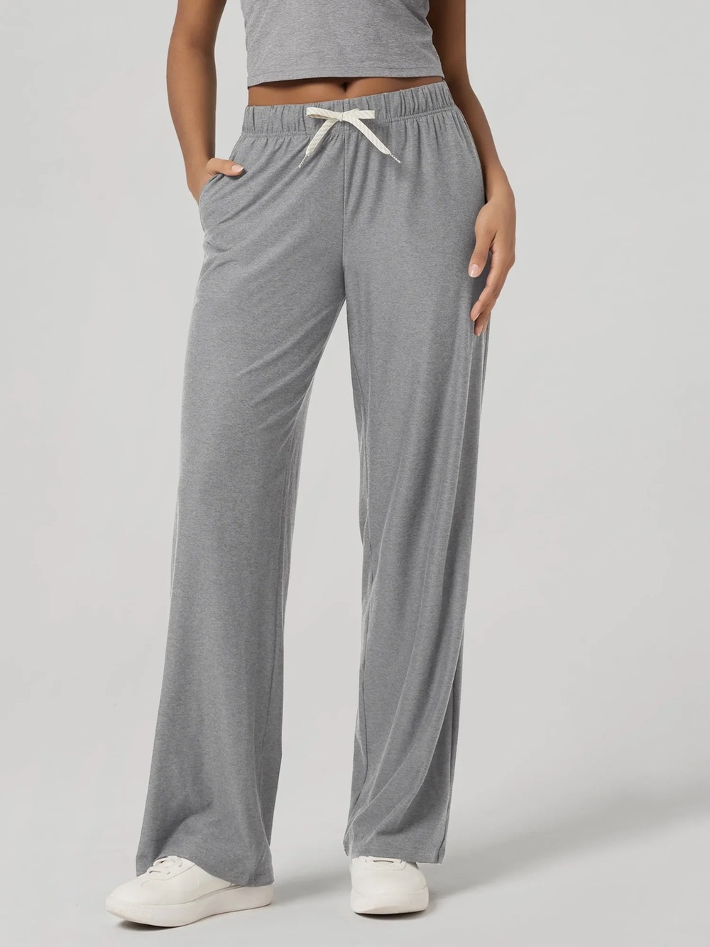 ODODOS odSTRATUM Straight Leg Lounge Pants Stretch Pockets Gray Heather Size XL